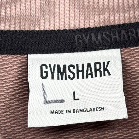 Gymshark Rest Day Sweats 1/4 Zip Men's L Powder Mauve LS Sweatshirt Oversize New - Picture 6 of 7